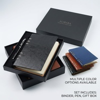 Ensemble cadeau de luxe pour cadres, comprenant un carnet de notes en cuir PU gaufré, rechargeable, un agenda et un stylo à bille, idéal pour les souvenirs d'affaires