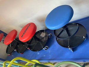 Silla de <span class=keywords><strong>taller</strong></span> de 5 ruedas ajustable, <span class=keywords><strong>taburete</strong></span> mecánico de enredadera de coche, asiento de enredadera neumático rodante, asiento de reparación de coche con bandeja de herramientas - Product Image 4