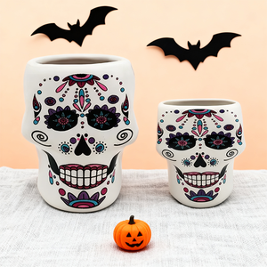 Café de cerámica con forma de esqueleto de Halloween para tazas Tazas de porcelana blancas y negras ecológicas Impresión de leche de té Nuevos productos <span class=keywords><strong>Good</strong></span> Stonew - Product Image 1