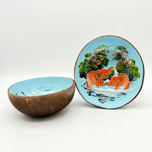 Bol en noix de coco de qualité supérieure, personnalisé, écologique, finition laquée colorée, économique, en plastique, directement de l'usine du Vietnam - Product Image 1