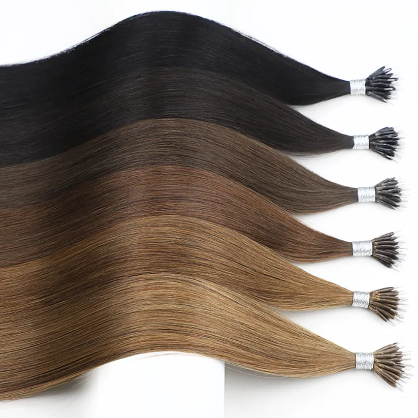 Nano Hair Extensions 24 Inch 1b European 100% Remy Virgin Link Tip Blonde Straight Hair Extensions Human Hair Nano Micro Beads