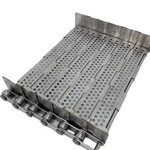 Manufacturer Food Baking, Heating, Cooling, Freezing Slat Steel Hinged Belt Wire Mesh Conveyor Belt