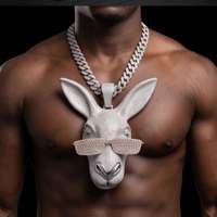 Nouveauté - Bijoux en argent 925 de qualité supérieure avec moissanite, style hip-hop, sertis de pierres, personnalisés pour hommes, à porter au quotidien