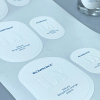 Étiquettes adhésives personnalisées en métal gaufré, résistantes à l'eau et aux UV, pour les flacons de parfum, de soins de la peau et de compléments alimentaires - Promotion
