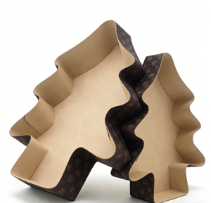 Stampi da Forno in Carta Kraft Ondulata con Motivo Albero, Resistenti al Forno, per Pasticceria Commerciale Natalizia - Vendita all'Ingrosso - Product Image 1