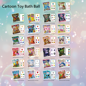 Boules de bain effervescentes pour enfants, formes variées (dessins animés, animaux, fruits, fruits de mer) pour le jeu dans la salle de bain - Product Image 2