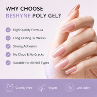 Gel d'extension d'ongles Poly Jelly sans détergent, 104 couleurs, gel acrylique pour extension d'ongles