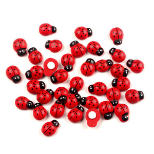 Commercio all'ingrosso Coccinella di Legno Forme di Legno Coccinella Adesivi <span class=keywords><strong>per</strong></span> la Decorazione - Product Image 1