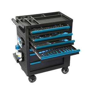 Professional 7 Drawers Blue <b>Tool</b> Cabinet/<b>Trolley</b> With Pegboard and Side Door for Garage <b>Tool</b> Storage and Auto Repair TC-3307S - Product Image 1