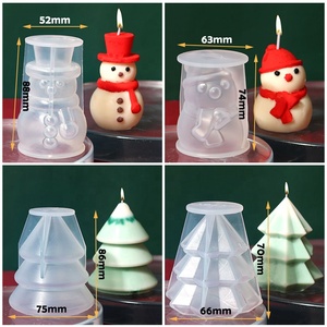 3d Resin Casting <b>Mould</b> Silicone Epoxy Mold Christmas Tree Snowman Resin Molds for Diy Wax Candle <b>Soap</b> Xmas Decoration Crafts - Product Image 4