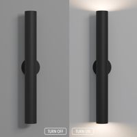 Appliques murales extérieures cylindriques longues, luminaires LED intégrés pour éclairage extérieur haut et bas