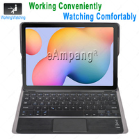 Untuk Samsung Galaxy Tab S6 Lite 10.4 untuk Samsung SM-P610 P615 PU Kulit Ramping Casing Keyboard Ajaib