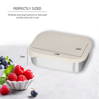 Nouvel arrivage de boîte à lunch en silicone sans Bpa avec couvercle pour lave-vaisselle en acier inoxydable pour enfants boîte à lunch écologique pour enfants et adultes