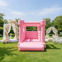 Château gonflable rose pour mariage, château gonflable romantique pour jardin, cour, fête, décoration de fête