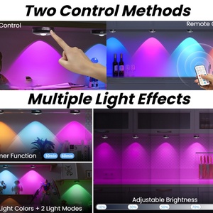 Lampe LED RGB rechargeable avec télécommande, lumière d'armoire à batterie rechargeable, lumière d'étagère sans fil à intensité variable, vente en gros - Product Image 2