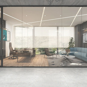 Anpassung Full-View Clear Single Glaswand trennwand Factory Aluminium Demontierbare Panorama-Büro trennwand - Product Image 5