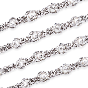 وصل حديثًا: سلسلة لؤلؤية من الفولاذ المقاوم للصدأ Cx B837، مصنوعة يدويًا بتصميم هندسي، لا يتغير لونها، مكونات هيب هوب لصنع قلائد وأساور بنفسك. - Product Image 3