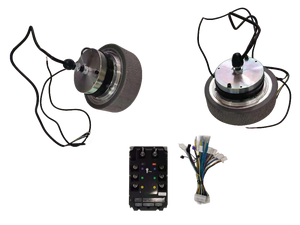 Moteur de moyeu sans balais de 8 pouces, faible vitesse, couple élevé, 100 Nm, frein à disque, pneu en PU solide, contrôleur à double entraînement programmable - Product Image 1