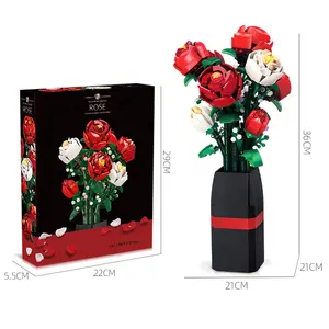 مجموعة سامتوى لعيد الحب DIY 818 قطعة بلاستيكية لتزيين الزهور ومزخرفة الزهور قطع لعب وردة صغيرة هدايا