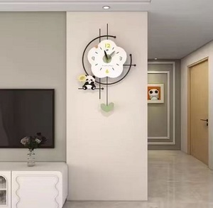 40X60CM nuevo reloj de pared colgante personalizable <span class=keywords><strong>pintura</strong></span> de cristal precio de fábrica silencioso flor decoración del hogar reloj Dropshipping DDP - Product Image 3