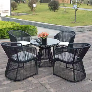 Fabrik anpassen wasserdichte Esszimmers tühle und Tische Outdoor Aluminium rahmen Patio Garden Dining Hote Schwimmbad Rattan Stuhl - Product Image 5