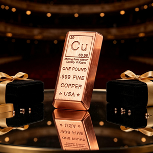 Tapered <b>End</b> 1Lb Cu Periodic Engraved Copper Bullion <b>Bar</b> For Home Display Cabinet - Product Image 4