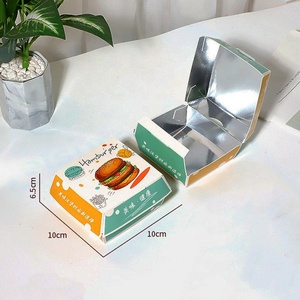Venta al por mayor de papel de aluminio personalizado caja de hamburguesas embalaje de fábrica gran oferta de alta calidad de calidad alimentaria para llevar caja de hamburguesas de aluminio - Product Image 6