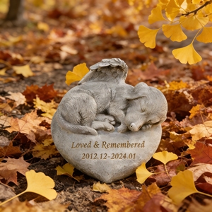Scultura Commemorativa per Animali Domestici Personalizzata in Resina Dipinta a Mano - Tema Animale - Oggetto per Atmosfera Emozionale da Esterno - Product Image 5