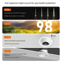 Spot LED encastré à faisceau étroit pour entrées, salons de thé, tables à manger, musées, éclairage d'ambiance, angle de faisceau 3/15°