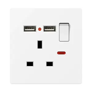 Wall Light Switch Uk Standard Usb Socket Sockets With Red Push Buttons Wall Switches Smart