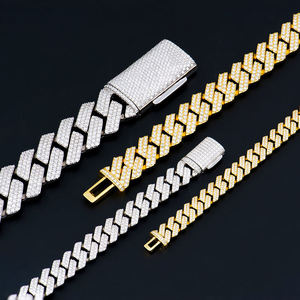 กำไลข้อมือฮิปฮอปคิวบาแบบชุบทอง 18K ประดับเพชรแท้ 8-20 มม. เงินแท้ 925 ประดับมอสซาไนต์ รับรองโดยบุคคลที่สาม สไตล์ไมอามีแมน - Product Image 3