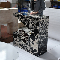 Table console de salon de luxe nordique personnalisée OEM ODM en pierre naturelle travertin Calacatta Viola marbre noir pour hôtel et école
