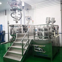Machine automatique de mélangeur de crème cosmétique d'homogénéisateur émulsifiant sous vide de lotion de chauffage électrique de veste de levage