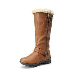 Bottes de neige hautes pour femmes, hiver, fermeture éclair latérale, à enfiler, doublure en fourrure chaude, bottes de neige à large mollet - Product Image 1