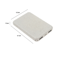 Power bank biodégradable eas carry, mini-alimentation mobile portable en paille de blé de 5000mAh
