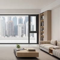 Ventanas Corredizas de Aluminio Modernas de Alta Calidad con Doble Acristalamiento Ignífugas para Proyectos de Viviendas, Oficinas, Villas y Baños