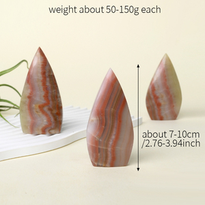 Vente en gros de cristaux de guérison, forme libre, poli, jade naturel rayé, forme goutte d'eau, pour la décoration - Product Image 2