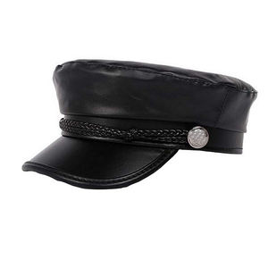 Chapeau de capitaine de <span class=keywords><strong>marin</strong></span> en PU pour femmes, béret boulanger, livan, new, - Product Image 2