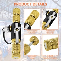 Messing-HVAC-Ventilkern-Entferner und -Installationswerkzeug 1/4" 5/16" Doppelventil Vakuumgeeignet 20 Mikron Kompatibel mit R32/R410A/R22/R12/R407