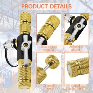 <strong>HVAC</strong> Valve Core Removal Installation <strong>Tool</strong> 1/4" 5/16" Dual Valve Vacuum-Rated 20 Microns Compatible R32/R410A/R22/R12/R407 - Product Image 2