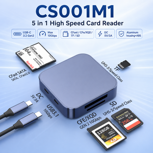 Lecteur de cartes 5 en 1 USB C <span class=keywords><strong>CFexpress</strong></span> Type B XQD CFast SD TF, adaptateur de carte mémoire en aluminium haute vitesse 10 Gbps pour appareil photo, ordinateur portable - Product Image 2