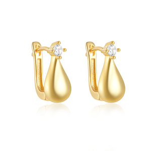 ROXI Boucles d'oreilles en argent sterling 925, design goutte d'eau, zircon incrusté, boucles d'oreilles simples et personnalisées S925 - Product Image 1