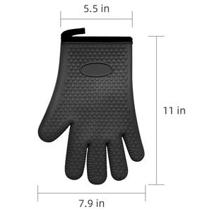 Hot Selling 5 Fingers Thicken Heat Resistant <b>Silicone</b> Grill Glove for Kitchen - Product Image 2