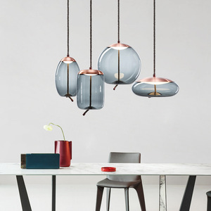 <span class=keywords><strong>Lampe</strong></span> suspendue LED en verre au design nordique simple, moderne, avec <span class=keywords><strong>corde</strong></span> torsadée, lumière blanche chaude, hauteur réglable, pour restaurant - Product Image 2
