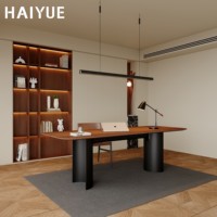 Bibliothèque haute en bois massif HAIYUE avec étagères réglables pour salon, bibliothèque