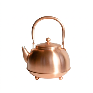 Eco-Friendly Copper Metal <b>Tea</b> Kettle Lid Handle Classic Design BPA Free Made Recycled Materials Sustainable Living Party Use - Product Image 1