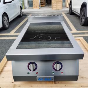 Commercial Restaurant and Hotel <b>Table</b>-top Double-head Stove Made of Stainless Steel and Glass FIT1/3.5/T2(S) Large Baki - Product Image 4