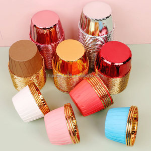 Feuille d'aluminium Cupcake Muffin Liner Papier de cuisson jetable Ramekin Holders Little Pudding Cups for Cake Tools - Product Image 1