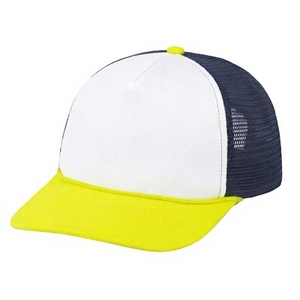 Cheap Custom Slogan Printed Mesh <b>Foam</b> 2-Tone Curved Brim Trucker Hat 5-Panel Rope Cap for Sports Fishing Events - Product Image 2