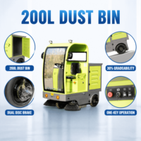 Balayeuse autoportée ouverte XY-A15, largeur de nettoyage 1400 mm, bac à poussière 200 L, alimentation par batterie 48 V, pour entrepôts, usines et rues